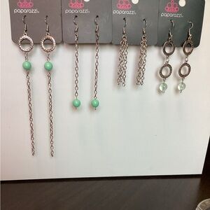 Paparazzi Earrings set of 4 New.